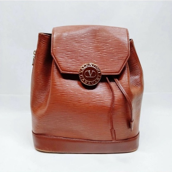 Valentino Garavani Rich Brown Leather Backpack
